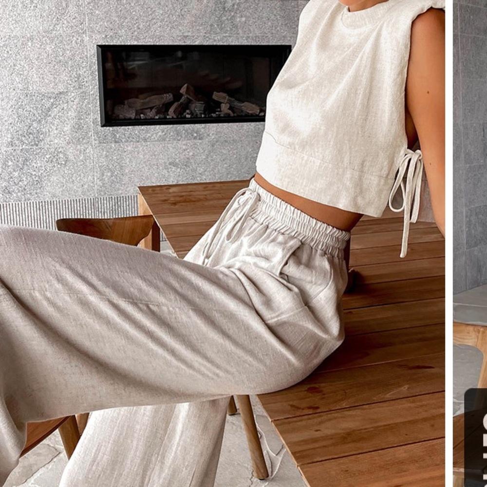 Two piece linen blend set